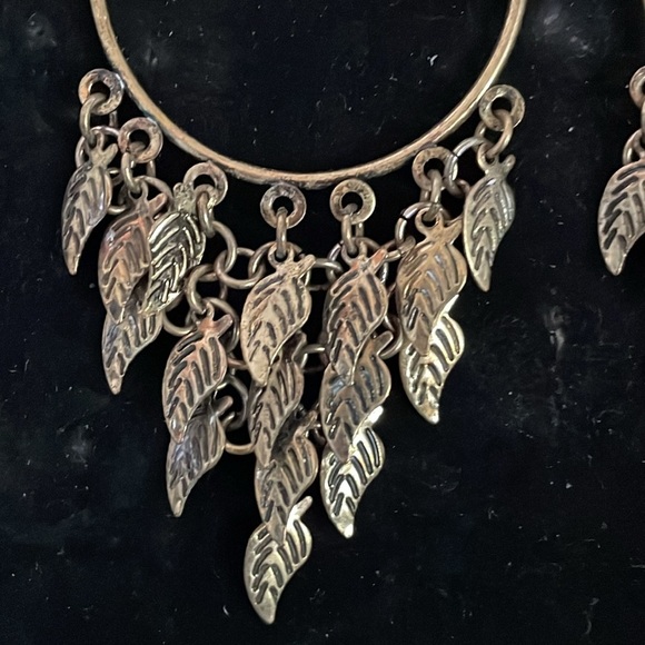 3.5” Bohemian mixed metal open circle hoop drop dangle earrings on wires - Picture 8 of 12